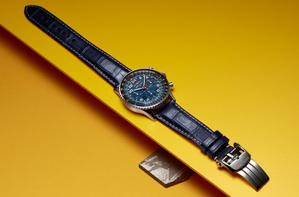 Breitling Navitimer Cosmonaute Artemis II replica watch with blue strap